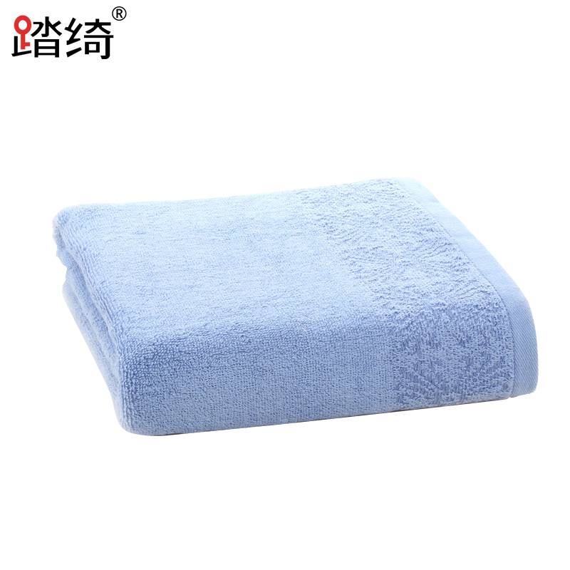 踏绮 精梳棉提花缎档浴巾 140*70cm 条高清大图