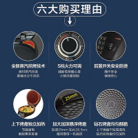 苏泊尔(SUPOR)电饼铛家用不粘双面加热多功能煎饼铛三明治烙饼锅早餐机25mm加深烤盘火力可调 JD31A847A-Q