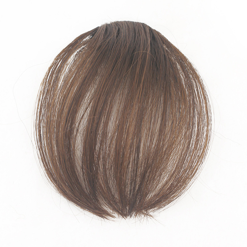 空气刘海假发内卷刘海真发假发空气刘海齐刘海假迷你薄刘海黑棕色高温