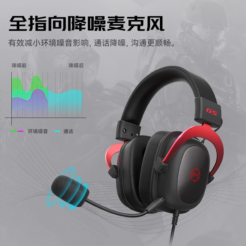 EDIFIER/漫步者G5头戴式电竞有线耳机台式电脑赛事专用游戏吃鸡fps耳麦