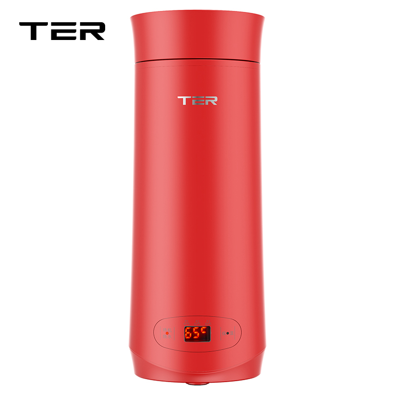 泰瑞达(TER)电水壶B2(红)便携式旅行电水杯源自美国小型迷你电热水壶不锈钢烧水壶网红小家电家用出差热水瓶自动保温杯