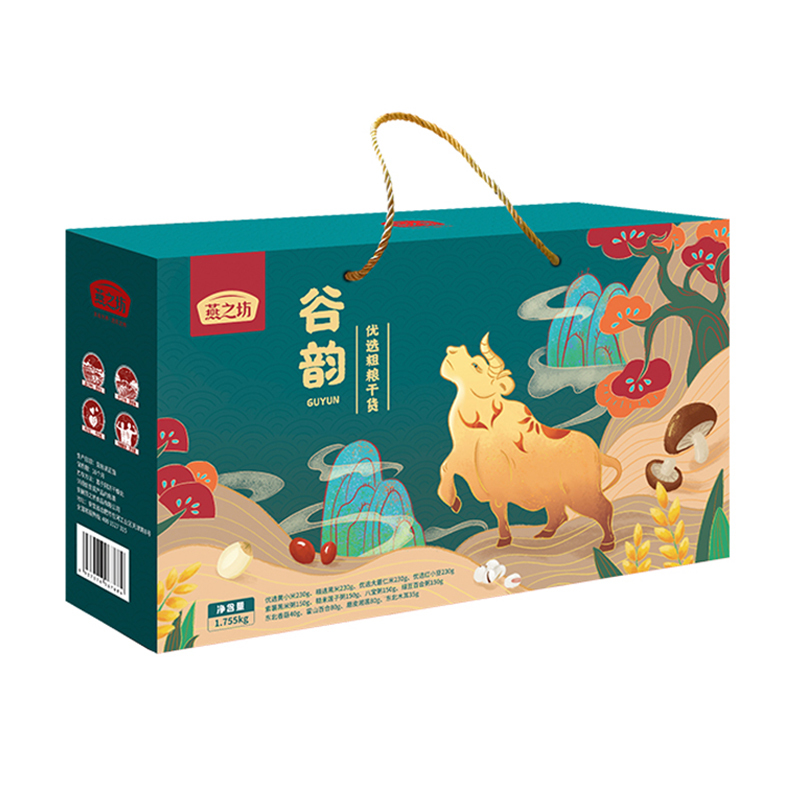 燕之坊 谷韵套盒1.755kg(黄小米 紫薯黑米 黑米 糙米莲子 薏仁 绿豆百合 红小豆 八宝粥 香菇 百合 湘莲 木耳