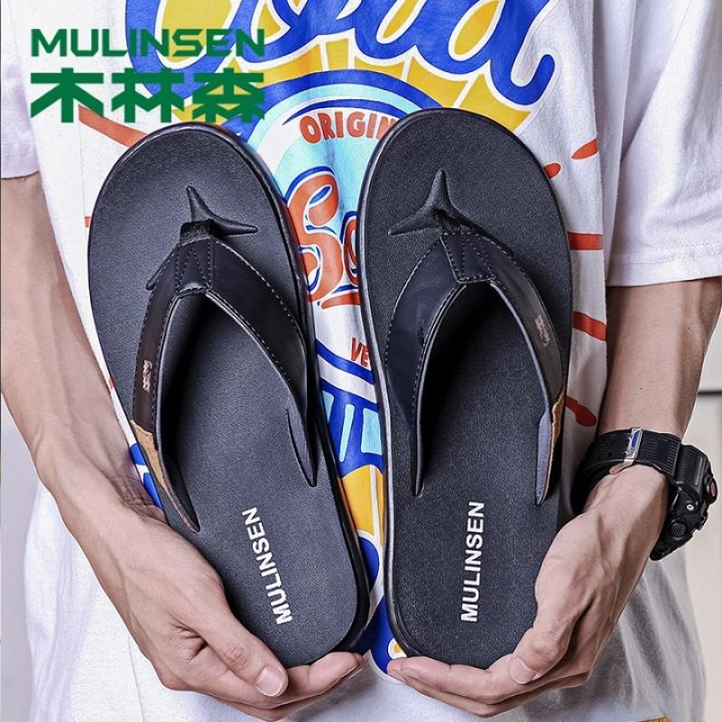 木林森男士拖鞋男夏季时尚外穿防滑人字拖男软底韩版室外沙滩鞋男