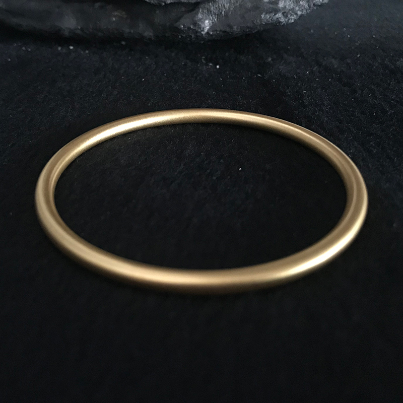 金一足金999古法传承阡陌哑光女士黄金手镯简约首饰送女友母亲节礼物(计价) ABE45228