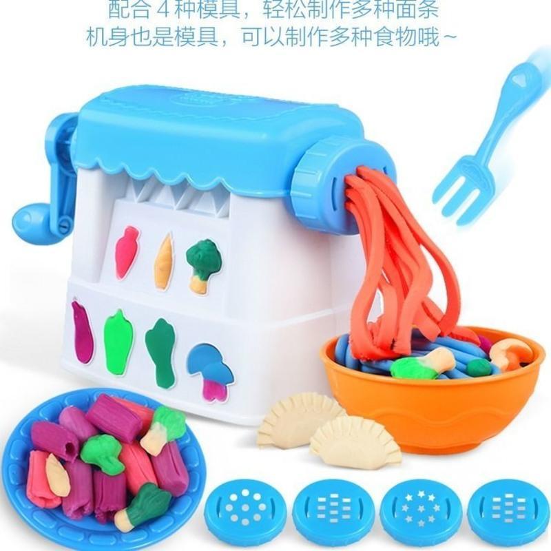 屋子面条机玩具女孩无毒橡皮泥彩泥模具工具超轻粘土diy儿童玩具 雪糕体验装[彩泥*6包]