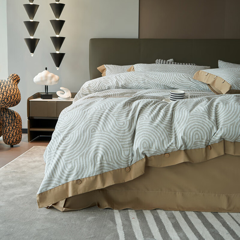 天琴床品四件套245*250cm柔软舒适洛梵臻品如意棉TQ-T162高清大图