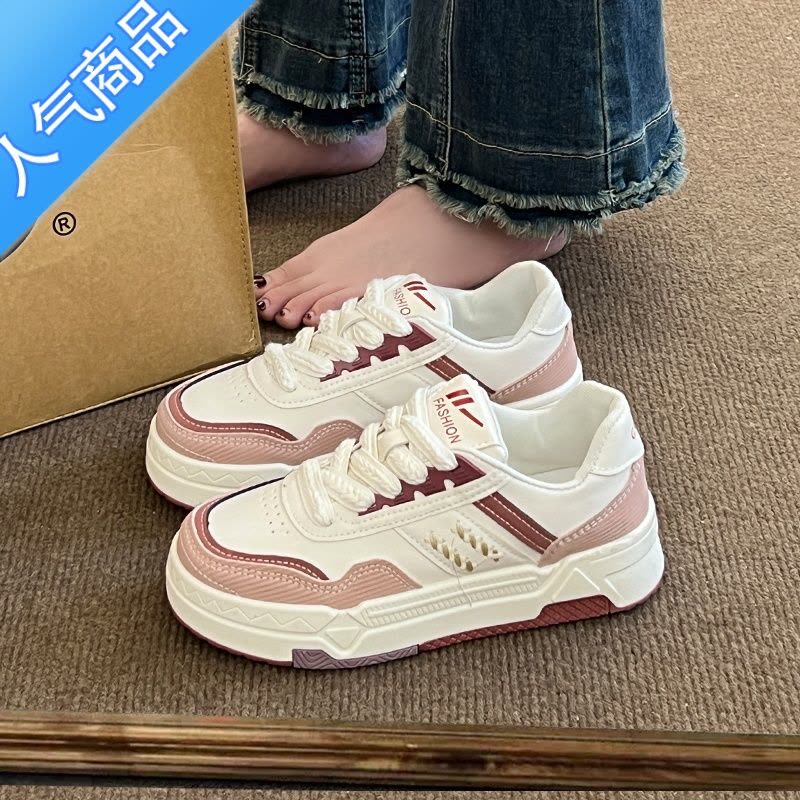 SUNTEK小白鞋女鞋2023新款夏季网面透气休闲运动鞋厚底增高百搭板鞋子女图片