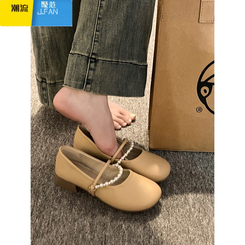 聚范晚晚风温柔鞋平底单鞋女2024新款夏季玛丽珍鞋子配裙子软底孕妇鞋高清大图