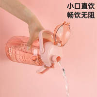 希乐大容量水杯女生高颜值tritan吸管杯子便携夏季塑料运动大水壶2.0L XL-2219