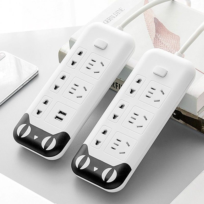 四插位不带usb08米小米家用排插带线多功能插座面板多孔usb接线板电插