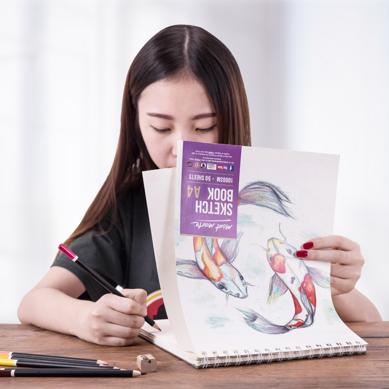 蒙玛特MontMarteA4速写本美术素描纸本水溶彩铅绘画速写马克笔白卡本狮子