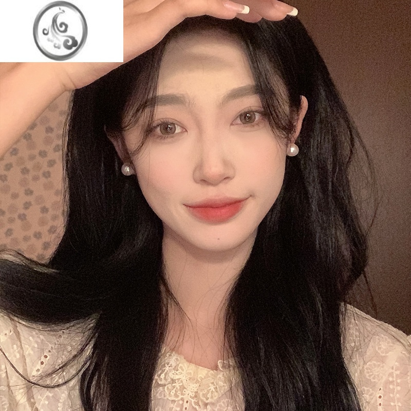 JiMi施家珍珠耳钉气质优雅百搭人鱼姬粉光耳环ins高级感简约温柔耳饰