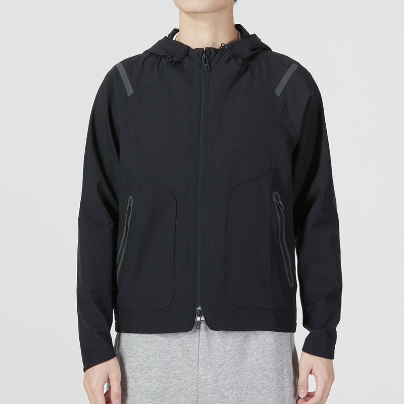 安德玛(UNDERARMOUR)外套男新款运动服健身训练跑步锻炼休闲服梭织连帽夹克1387992-310 ZP高清大图