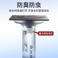 潜水艇地漏防臭不锈钢地漏盖防堵卫生间厨房间通用地漏芯滤网排水快GF40-10B