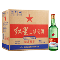 红星二锅头 56度大二 绿瓶 500ml*12瓶 整箱装白酒（新老包装随机发货）