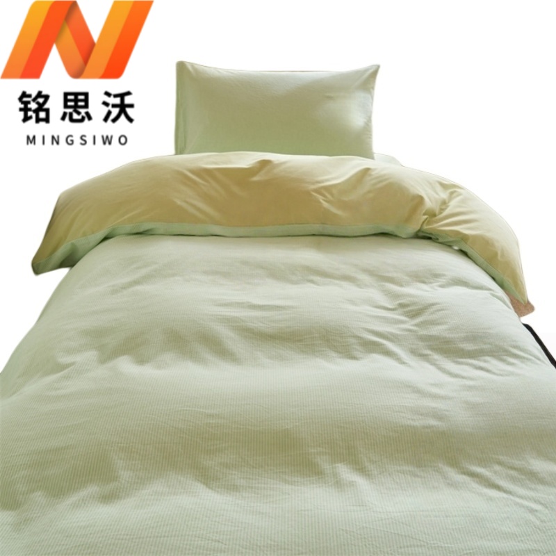 铭思沃床单三件套0.9*2.0米床 绿 套高清大图