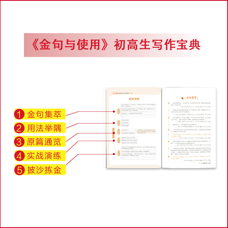 金句与使用 高中通用 [正版]2023人民日报教你写好文章金句与使用中考版高考版热点与素材技法与指导高一二三语文满分作文