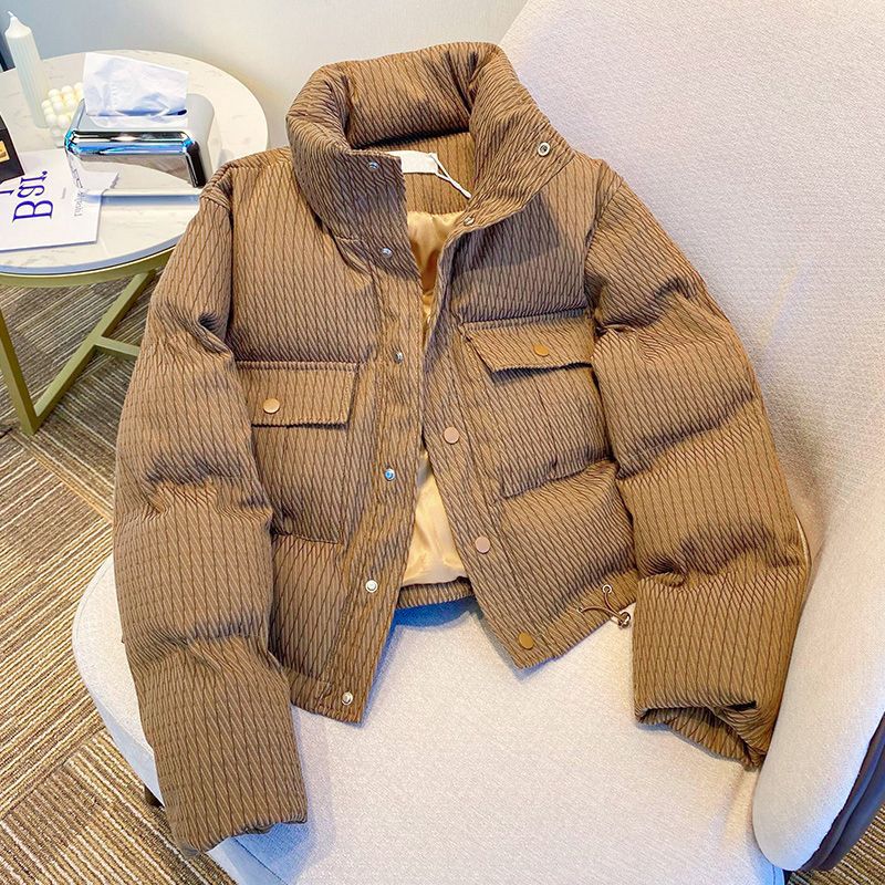 冬季羽绒棉服女短款韩版加厚棉衣高级感休闲棉袄小个子宽松外套潮_5411 卡其色 M