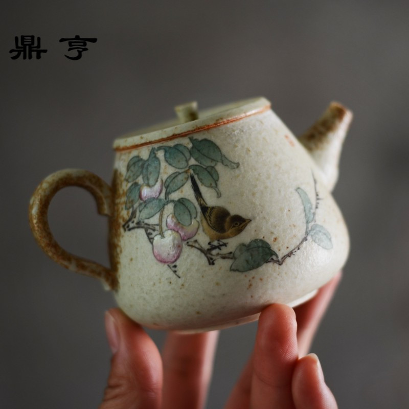鼎亨釉上粉彩手绘茶壶陶瓷功夫茶具套装单壶景德镇手绘茶具鬼志野