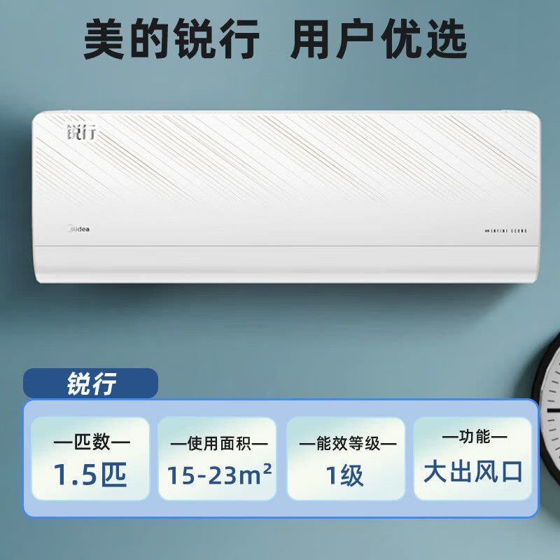 美的(Midea)锐行1.5匹空调挂机智新一级能效变频冷暖WIFI智控KFR-35GW/BDN8Y-QT200(1)A图片