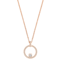 施华洛世奇(SWAROVSKI)CreavityCircle简约圆圈水晶项链人造水晶 送恋人 玫瑰金色5202446