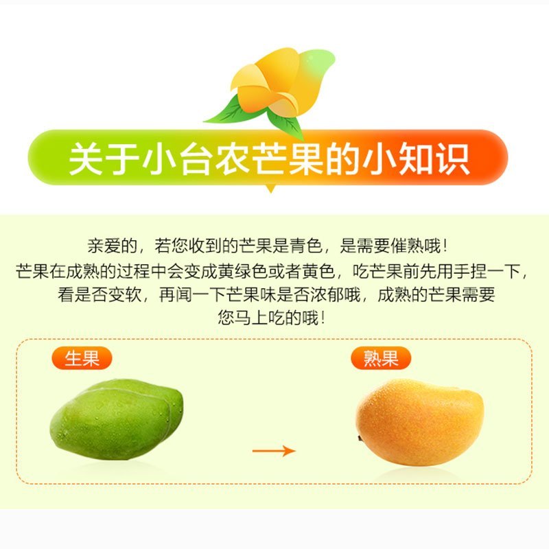 [官方溯源 海南直发]海南小台农芒果3斤装中大果单果约80g+ 应季生鲜水果 核薄肉厚