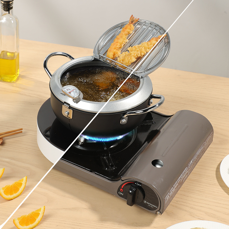 炊大皇(COOKER KING)自沥盖油炸锅20CM 汤锅铁锅家用炸薯条炸油条TG20ZL