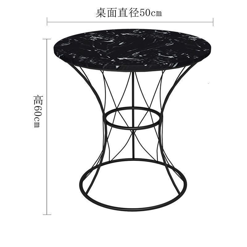 森美人北欧简约现代小户型茶几圆形客厅卧室沙发边几柜角几轻奢风大理石 单层大理石黑+黑色支脚
