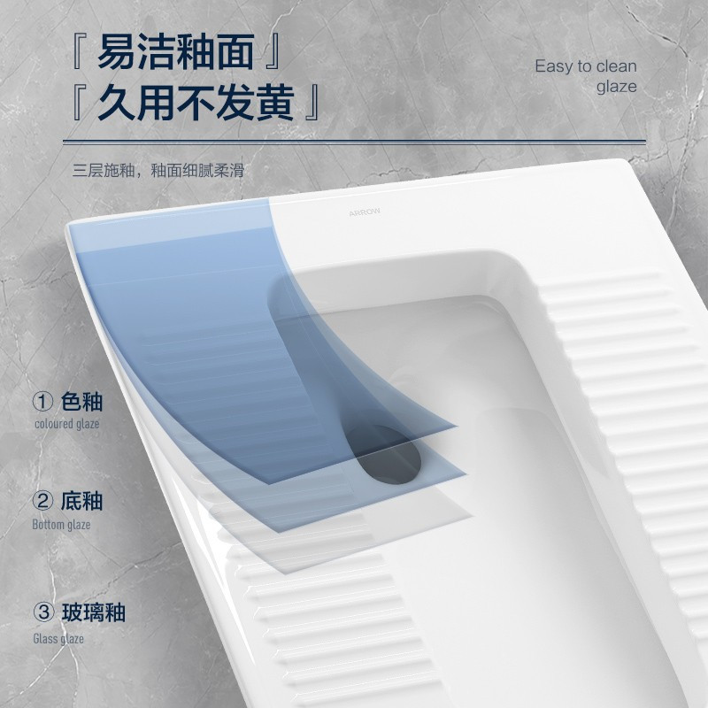 箭牌蹲便器蹲坑式卫生间便池便盆家用农村厕所大便器蹲厕水箱套装