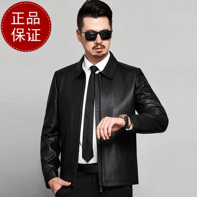 掉皮包换 正品海宁新款头层真皮皮衣男纯皮绵羊皮韩版机车服帅气商务夹克外套潮早买早便宜图片