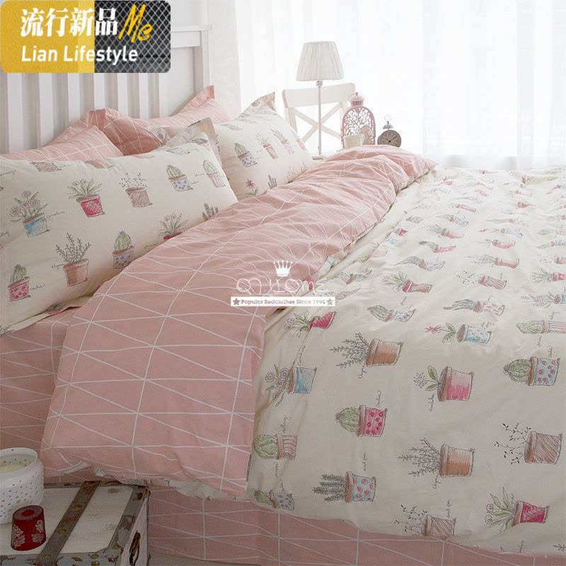 北欧风居欧美简约卡通韩式公主风棉四件套/1.2三件套 三维工匠图片