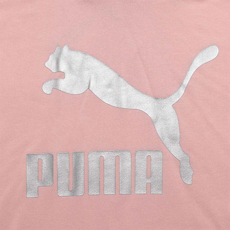 pumalogo印花抽绳连帽长袖卫衣女款粉色53533766