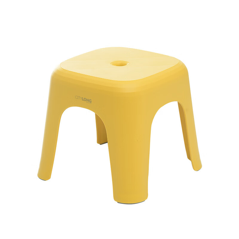 禧天龙(Citylong) D-2127节节凳2个装(黄色)大号家用休闲凳子加厚防滑凳板凳方凳换鞋凳
