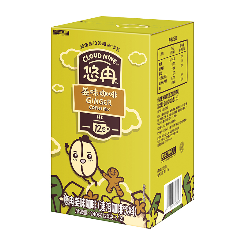 悠冉姜味速溶咖啡12条*20g
