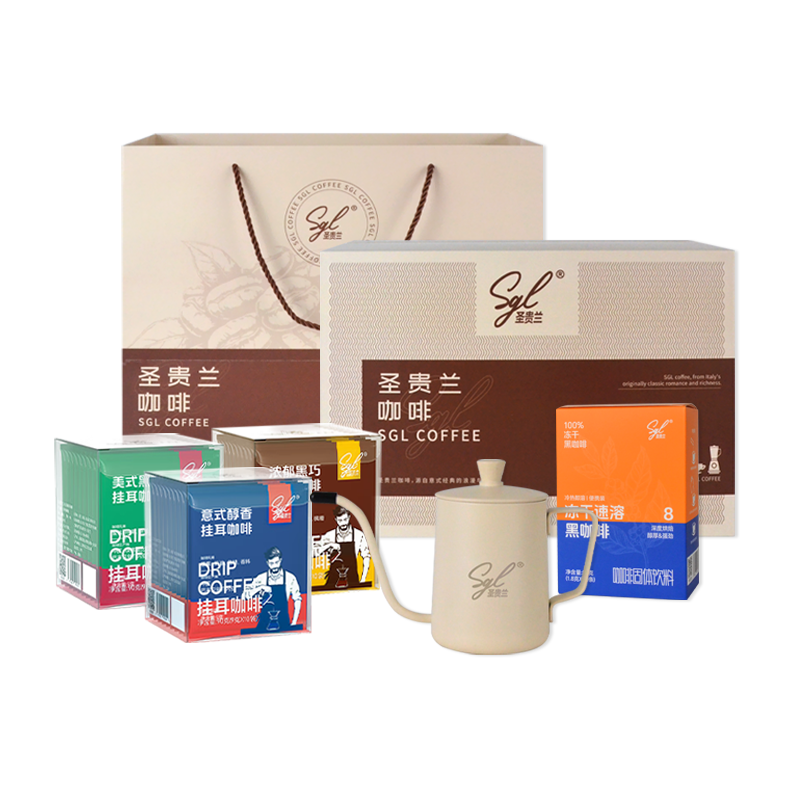 SGL圣贵兰冻干速溶咖啡粉挂耳咖啡新年佳节礼盒送礼套装高清大图
