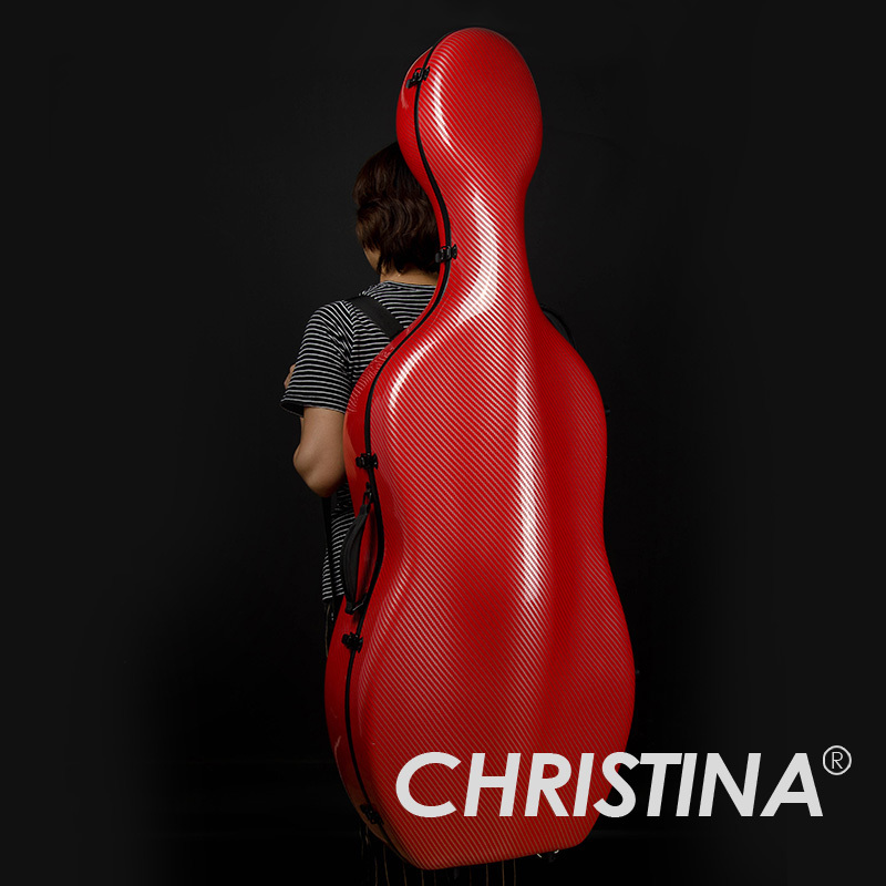 克莉丝蒂娜(Christina)大提琴琴盒4/4尺寸 专业 超轻 带背带 碳纤维琴盒