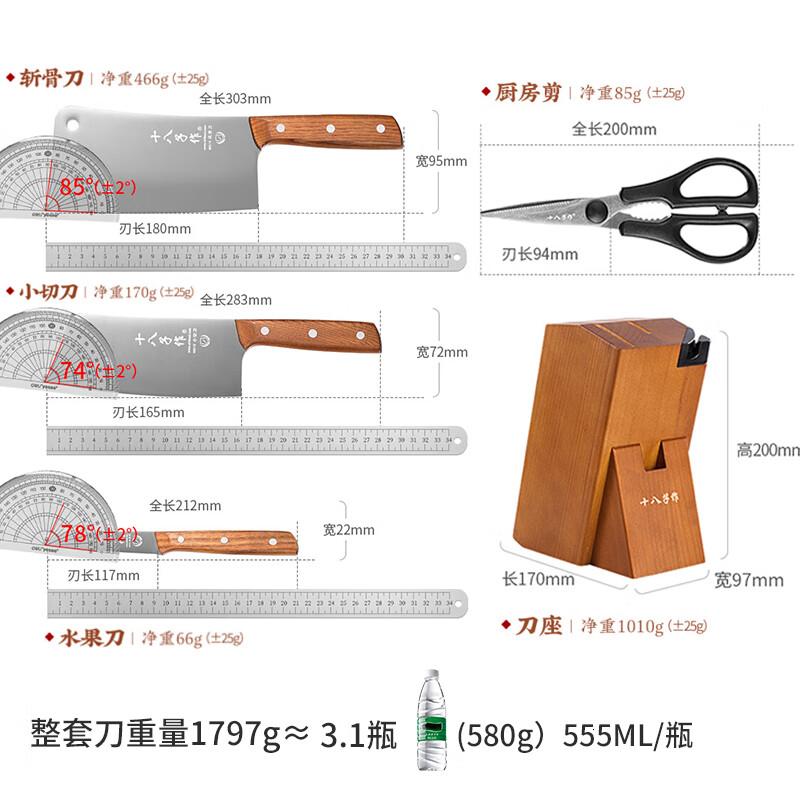 十八子作阳江十八子菜刀家用刀具套装锐影五件套刀SL2235高清大图