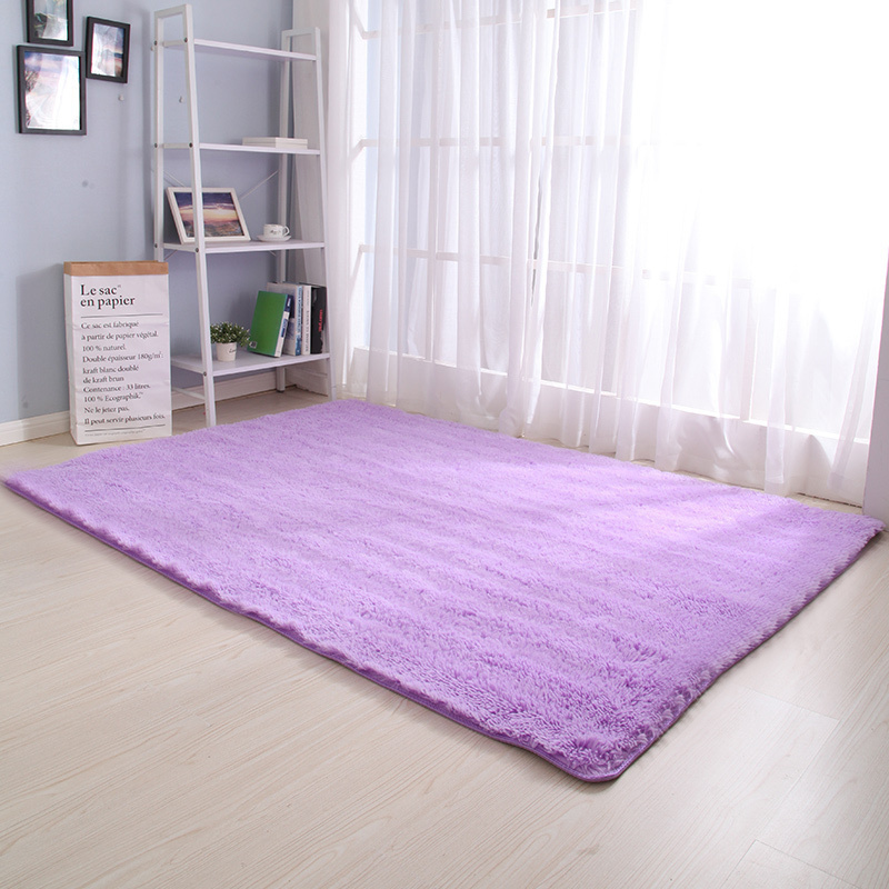 美帮汇简约风毛绒小地毯客厅茶几卧室满铺阳台地垫ins网红房间家用 紫色 160x60厘米【亏本】