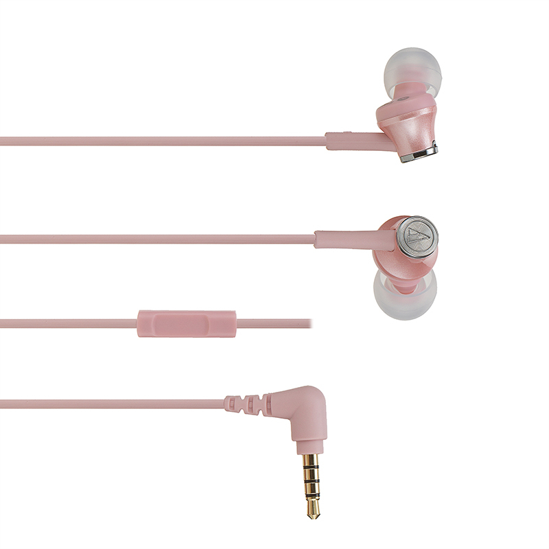 铁三角(audio-technica)ATH-CK350iS(粉红色)手机通用线控带麦入耳式耳机
