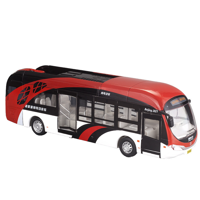 132城市公交巴士合金汽车模型摆儿童玩具摆件