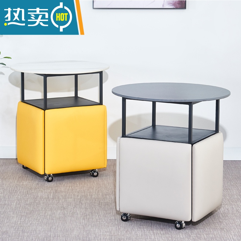 敬平可收纳多功能网红魔方凳子茶几组合五合一家用边几角几矮凳可叠放收纳凳高清大图