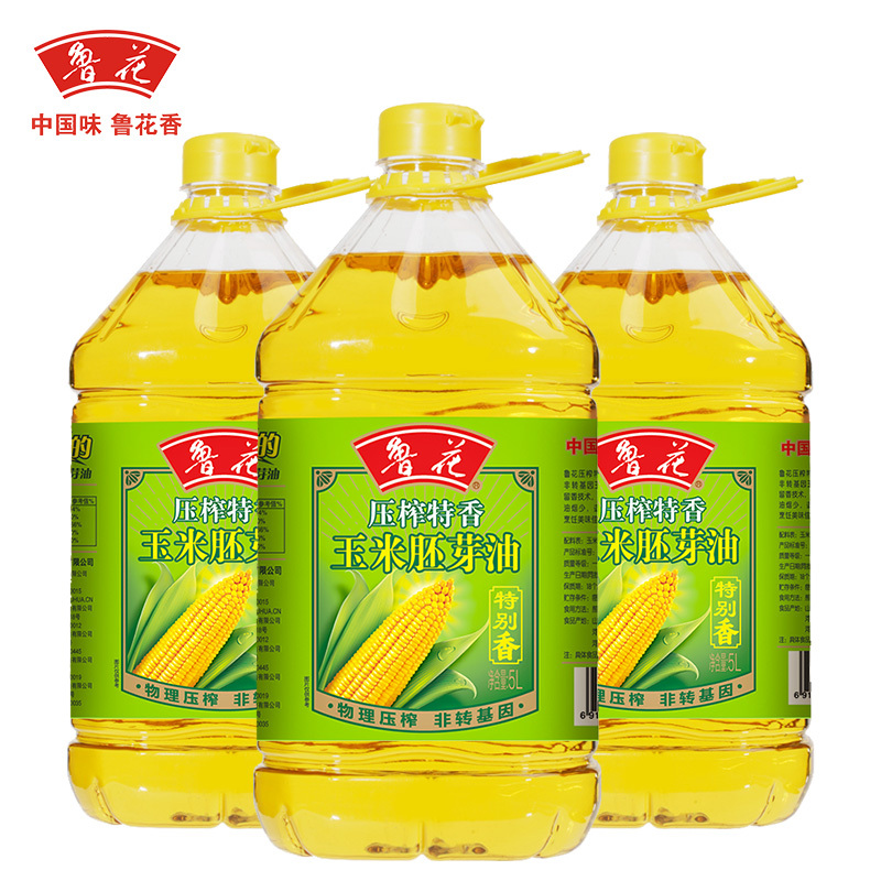 鲁花压榨特香玉米胚芽油5L*3 食用油清淡少油烟高清大图