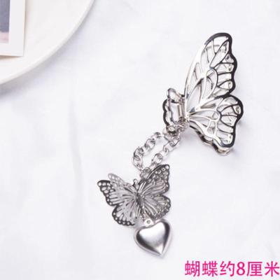 蝴蝶吊坠 原创ins同款小众立体蝴蝶爱心吊坠头发抓夹发夹个性时尚发饰酷女