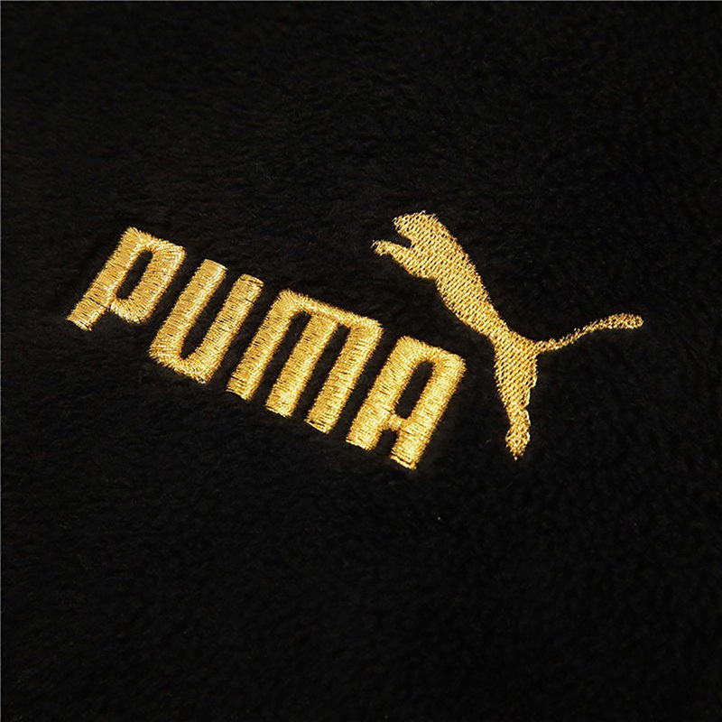 PUMA 纯色Logo束脚运动裤 男款 黑色 674351-01
