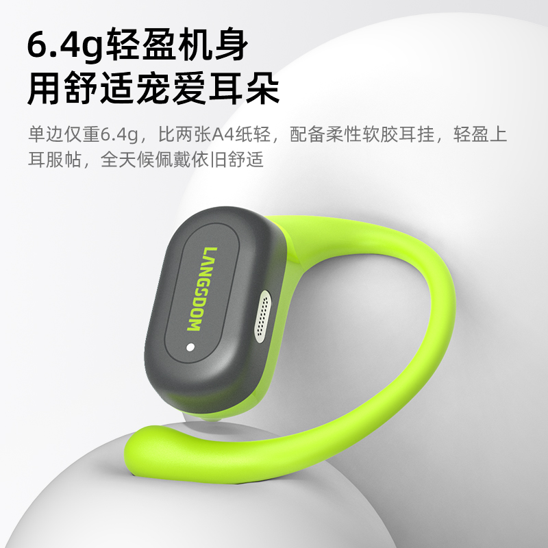 兰士顿开放式运动蓝牙耳机(TS19)黑、白、绿高清大图
