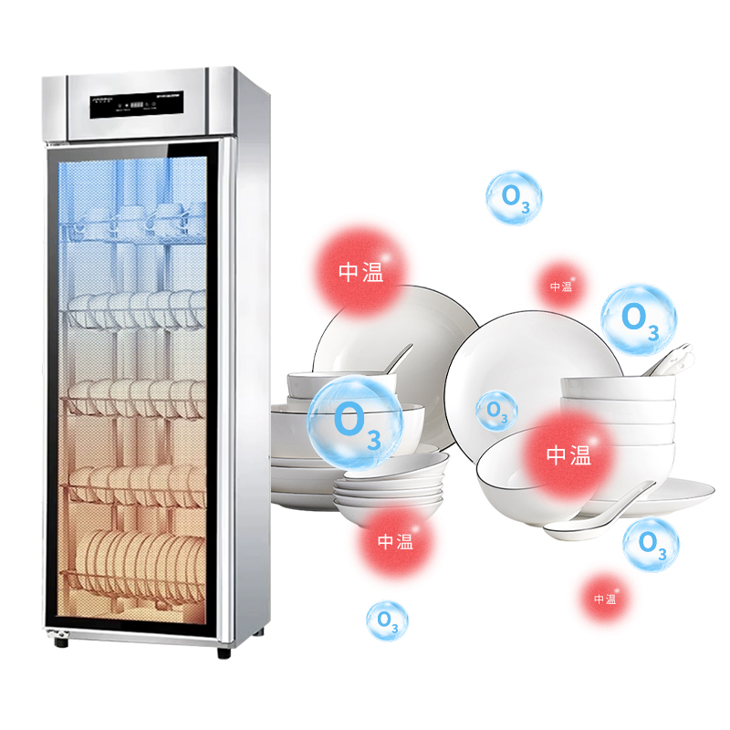 臻远ZY50429008立式消毒柜大容量保洁柜酒店厨房餐具碗筷消毒柜 单门五层架无磁数显款高清大图