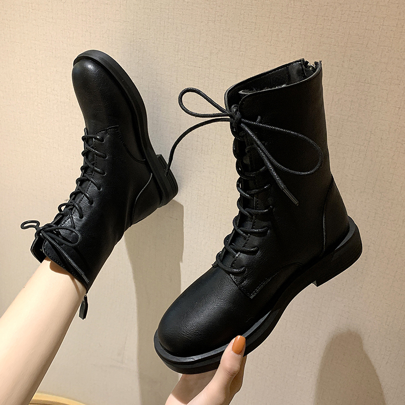 马丁靴女加绒保暖棉鞋2019新品秋款冬季英伦网红韩版时尚女鞋瘦瘦短靴