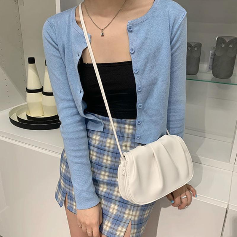 白色褶皱云朵包女夏天ins休闲百搭小众设计感斜挎小包2021季新款 白色