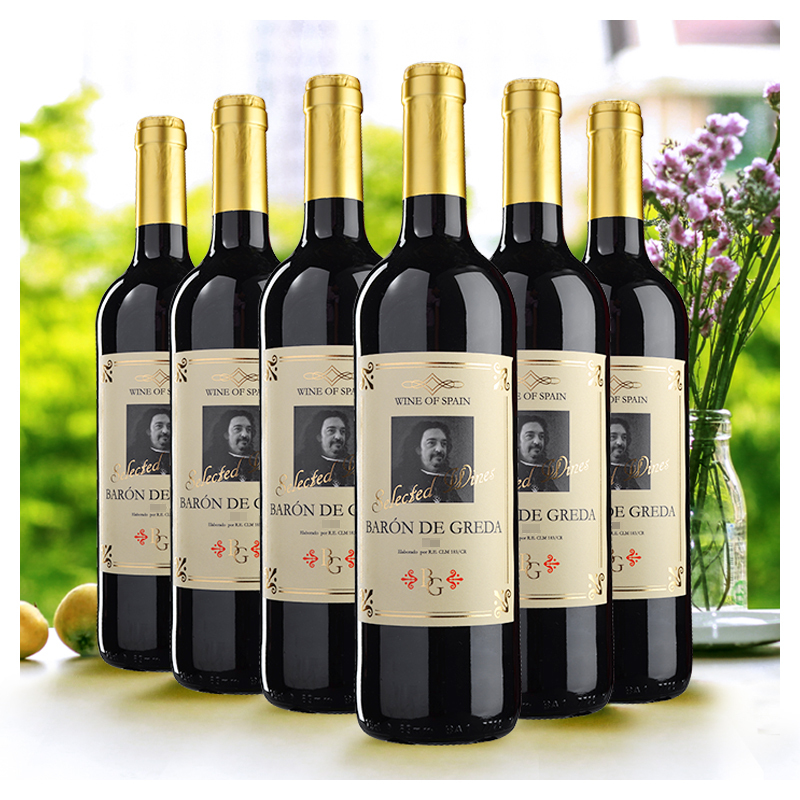 西班牙进口红酒 布雷格男爵红葡萄酒整箱装750ml*6瓶