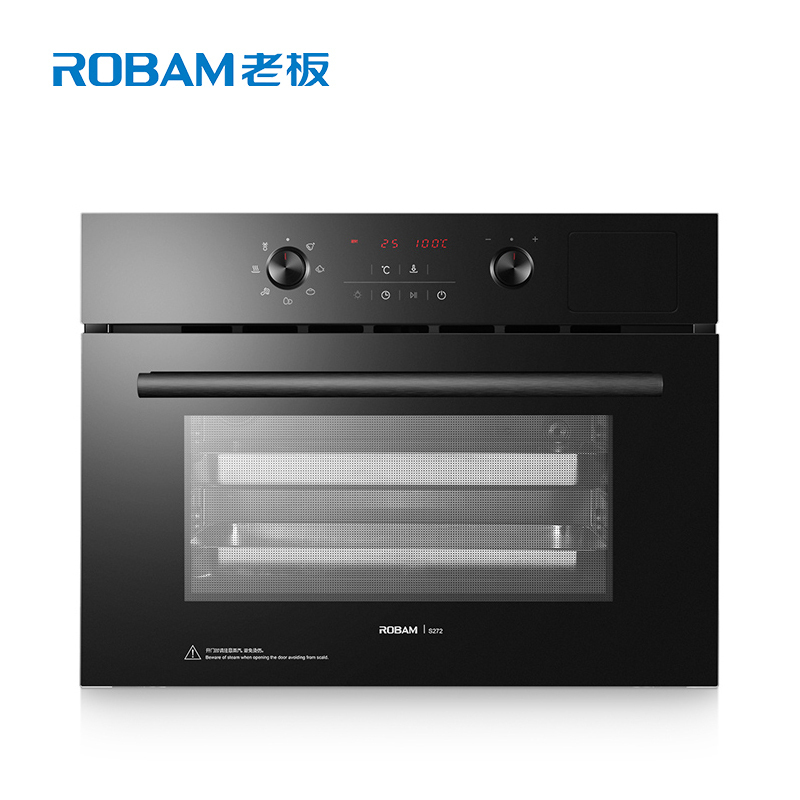 老板(ROBAM)40L大容量嵌入式电蒸箱蒸汽炉ZQB400-S272 钢化玻璃面板 灵动旋钮式操控